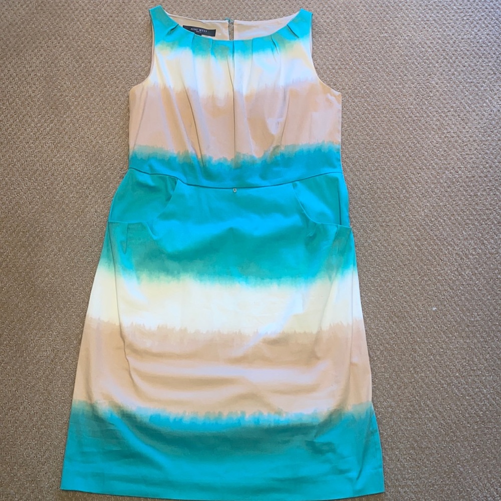 Nine West Teal Ombré Sheath Dress Size 14